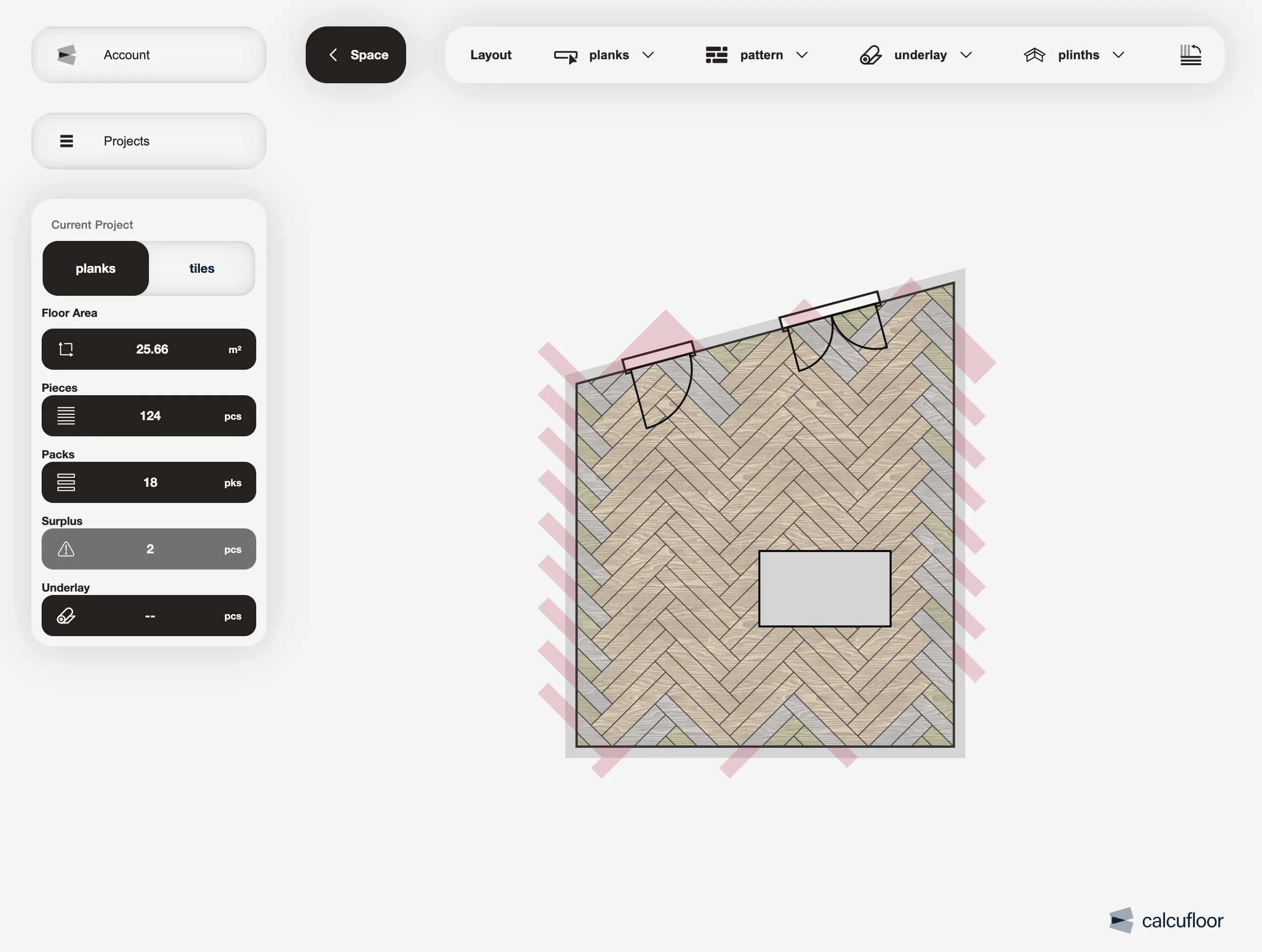 calcufloor UI preview